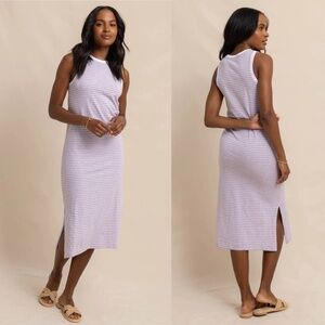 NWT Southern TideSun Farer Stripe Crew Neck Sleeveless Side Vent Midi Dress